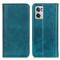 Etui en PU texture litchi, auto-absorbé magnétique, anti-chocs avec support, vert pour votre OnePlus Nord CE 2 5G