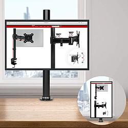 Duronic DM151X1 Support d'écran de PC à Pince pour Bureau – Hauteur Ajustable – Rotatif/Inclinable/Pivotable – Compatibilité avec moniteurs VESA 75/100 – Passe-câbles Inclus – Acier