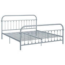 vidaXL Cadre de lit sans matelas gris métal 180x200 cm