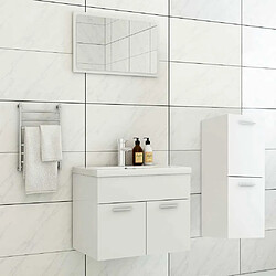 Maison Chic Ensemble de meubles de salle de bain,Armoire rangement Bain Blanc Aggloméré -MN52014