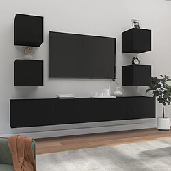 vidaXL Ensemble de meubles TV 6 pcs Noir Bois d'ingénierie