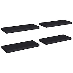 Maison Chic Lot de 4 Étagères murales,Étagère Rangement flottate noir 60x23,5x3,8 cm MDF -MN85648