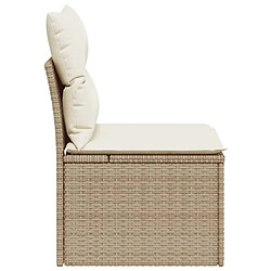 Maison Chic Canapé de jardin sans accoudoirs coussins | Canapé d'extérieur | Fauteuil Sofa terrasse beige résine tressée -MN40607 pas cher