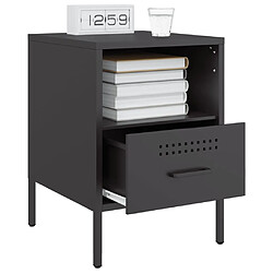 Avis vidaXL Tables de chevet 2 pcs noir 36x39x50,5 cm acier