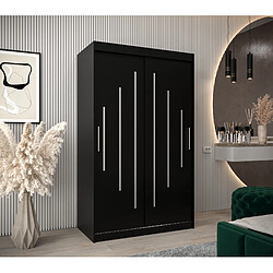 Abiks Meble Armoire YORK À Portes Coulissantes 200/120/62 2 Portes (Noir/Noir)