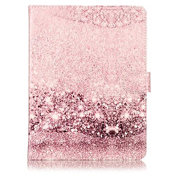 Wewoo Housse Étui brun et rose pour 8 pouces Tablette Tactile Or Pattern à rabat horizontal universel en cuir avec titulaire fentes cartes porte-monnaie