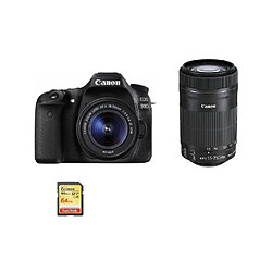 CANON EOS 80D KIT EF-S 18-55mm F3.5-5.6 IS STM + EF-S 55-250mm F4-5.6 IS STM (White Box) + 64GB SD card