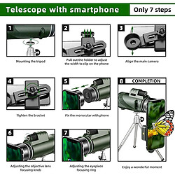 Acheter Monoculaire HD Vision Nocturne 12X Étanche Idéal Pour Extérieur et Smartphone YONIS