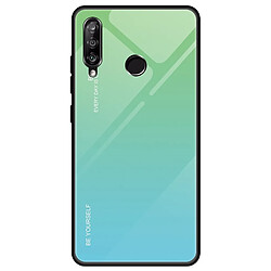 Wewoo Coque Pour Huawei Enjoy 9s / Honor 10i / 20i / P Smart + 2019 Gradient Color Glass Case Sky Blue