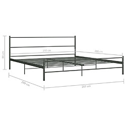 vidaXL Cadre de lit sans matelas gris métal 200x200 cm pas cher