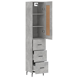 Avis vidaXL Buffet haut Gris béton 34,5x34x180 cm Bois d'ingénierie