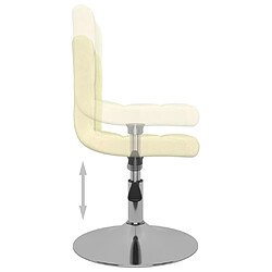 Acheter vidaXL Chaises pivotantes à manger lot de 4 Crème Tissu