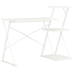 vidaXL Bureau avec étagère Blanc 116x50x93 cm