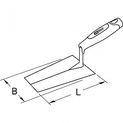 KS TOOLS 144.0222 Truelle italienne carée - lame acier - manche bi-composant - 180 mm