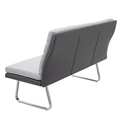 Avis Decoshop26 Lot de 2 chaises de salle à manger avec accoudoirs + banc 160 cm en tissu gris PVC acier inoxydable 04_0007490