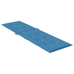 Avis vidaXL Coussin de chaise longue bleu mélangé (75+105)x50x3 cm tissu