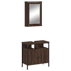 vidaXL Ensemble de meubles de salle de bain 2 pcs Chêne marron