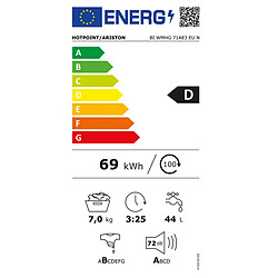 Lave-linge intégrable 7kg 1400 tours/min blanc - BIWMHG71483EU - HOTPOINT ARISTON