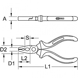 KS TOOLS 965.0615 Pince coupante latérale TITANplus 6'' 160mm