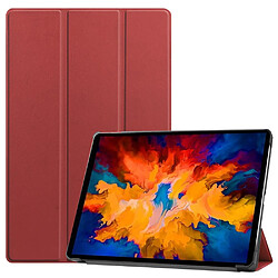 Etui en PU avec support tri-pliure rouge vin pour votre Lenovo Xiao Xin Pad Pro J706F