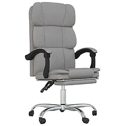 Maison Chic Fauteuil inclinable de bureau,Fauteuil luxe de relaxation Gris clair Tissu -MN22223