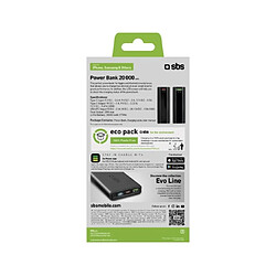 Avis Sbs Batterie externe Powerbank 20 000 mAh - Power delivery écran LCD