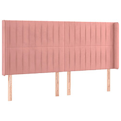 Avis Maison Chic Tête de lit scandinave à LED,meuble de chambre Rose 183x16x118/128 cm Velours -MN50176