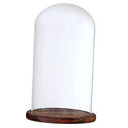 Acheter Cloche En Forme De Dôme En Verre Avec Support En Bois Pour Paysage De Fleurs, Brun G