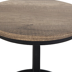 Beliani Lot de 2 tables appoint bois foncé/noires DIXIE pas cher