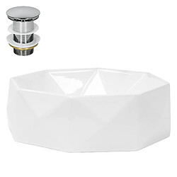 Vasque avec vidage sans trop-plein 69x46x13 cm Blanc en céramique ML-Design