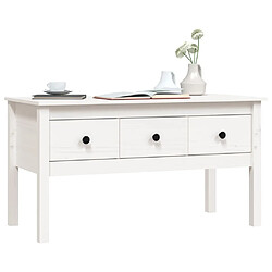 Acheter Maison Chic Table basse,Table Console Table d'appoint, Table pour salon Blanc 102x49x55 cm Bois massif de pin -MN24844