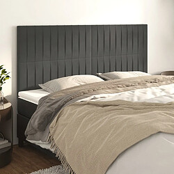 Maison Chic Lot de 4 Têtes de lit design pour chambre - Décoration de lit Gris foncé 80x5x78/88 cm Velours -MN53245