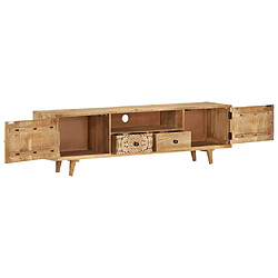 Avis Maison Chic Meuble TV scandinave - Banc TV pour salon 140x30x40 cm Bois de manguier massif -MN77917