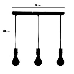 réglette suspension design en métal bronze Plafonnier suspendu 3 Ampoules compatible LED