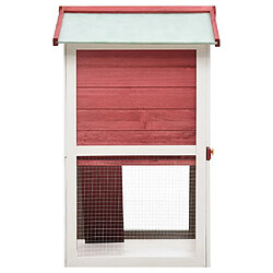 Acheter Helloshop26 Clapier d'extérieur 94 x 60 x 98 cm 3 portes rouge bois 02_0000591