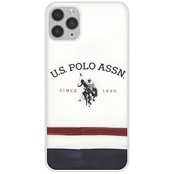 Us Polo U.S Polo Coque pour iPhone 11 Pro Tricolor Stripes Antichoc Blanc