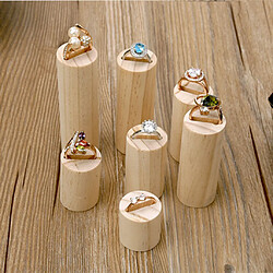 7pcs Présentoir à bijoux de Anneau/Bague Forme de Cylindre Plaine En Bois Non Peint