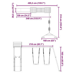 vidaXL Aire de jeux d'extérieur bois massif de douglas pas cher