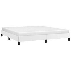 Avis Maison Chic Lit adulte - Lit simple Cadre de lit,Structure du lit Contemporain Blanc 180x200 cm Similicuir -MN61611