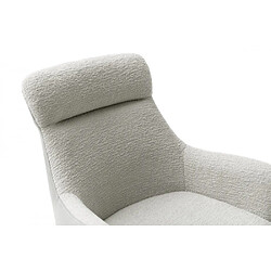 Avis Inside 75 Fauteuil lounge pivotant à 360° LUAN assise confortable piétement métal brossé tissu vintage gris clair