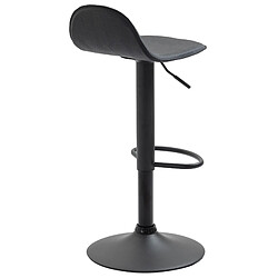 Decoshop26 Lot de 2 tabourets de bar avec repose-pieds en PVC noir pied trompète en métal noir 10_0004261 pas cher