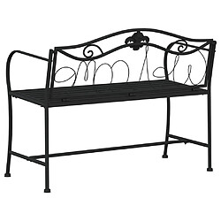 Avis Helloshop26 Banc de jardin meuble de patio d'extérieur terrasse 2 places 104 x 52 x 78 cm noir acier 02_0011278