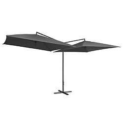 Maison Chic Parasol Jardin | Parasol double avec mat en acier 250 x 250 cm Anthracite - GKD83123