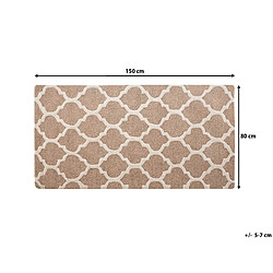 Beliani Tapis beige en laine et coton 80 x 150 cm ERBAA