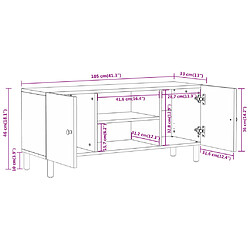 vidaXL Meuble TV 105x33x46 cm Bois d'acacia massif pas cher