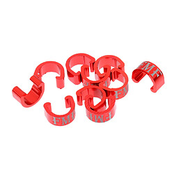 Avis 10pcs aluminium vélo de montagne cabe c-clip boucles logement guides de tuyau rouge