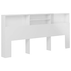 vidaXL Armoire de tête de lit Blanc brillant 220x19x103,5 cm