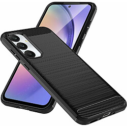 Xeptio Coque protection noire style Carbone pour Samsung Galaxy A35 5G souple Antichoc