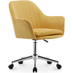 ICONIK INTERIOR Chaise de bureau pivotante avec accoudoirs - Lumby Jaune