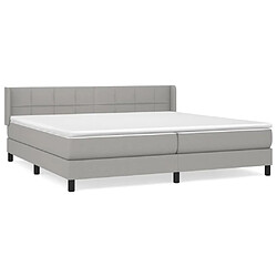 vidaXL Sommier à lattes de lit avec matelas Gris clair 200x200cm Tissu